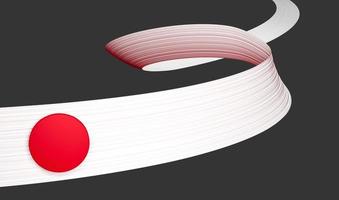 fita de bandeira japonesa abstrata fundo isolado ilustração 3d vermelha e branca foto