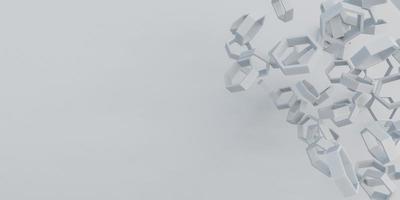 renderização 3D de fundo branco com forma de hexágono