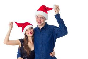 casal apaixonado comemora o natal foto