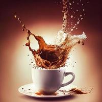 um respingo de xícara de café foto