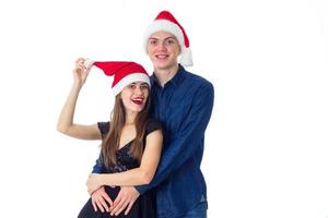 casal apaixonado comemora o natal foto