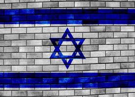 bandeira de israel em um plano de fundo texturizado. colagem de conceito. foto