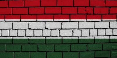 bandeira da Hungria em um plano de fundo texturizado. colagem conceitual. foto