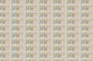 Notas de 25 piastras egípcias impressas em esteira de produção de dinheiro. colagem de muitas contas. conceito de desvalorização da moeda foto