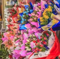 exibição de uma loja de flores em bangkok foto