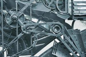 peças mecânicas de ferro e rodas dentadas. textura steampunk foto