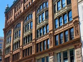 Arquitetura de construção detalhada de terracota da Union Square na cidade de Nova York. foto