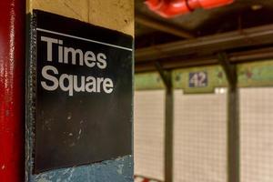 Nova york city - 13 de agosto de 2016 - estação de metrô de new york city na 42nd street, times square em manhattan. foto