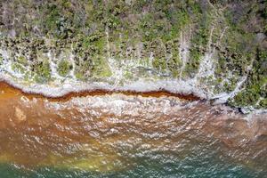 vista panorâmica aérea das praias ao longo da costa de tulum, méxico. foto