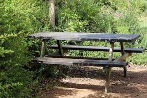 banco para descansar no parque da cidade à beira-mar. foto