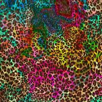 fundo de design de leopardo abstrato, textura de pele animal colorida, tecido de design de leopardo têxtil foto