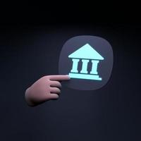 ícone do banco. ilustração de renderização 3D. foto