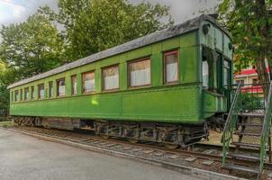 vagão de trem verde pessoal do ditador joseph stalin em seu local de nascimento de gori, georgia. foto