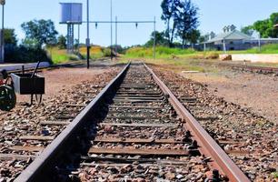 trilhos da ferrovia da mina de diamantes Cullinan - África do Sul foto