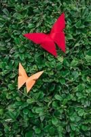 origami de borboleta com natureza foto
