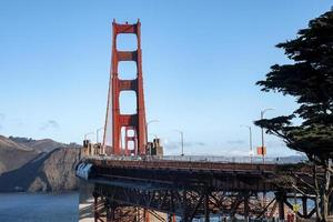 vista da ponte suspensa golden gate sobre a baía de san francisco foto