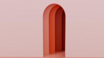 arco de fundo na parede em ilustração 3d de cores pastel foto