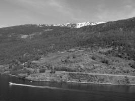 flam e o aurlandsfjord na noruega foto