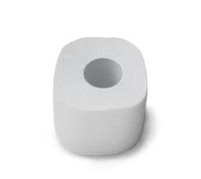 rolo único de papel de seda branco ou guardanapo isolado no fundo branco com traçado de recorte, fechar foto