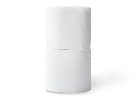 dois rolos de papel de seda branco ou guardanapo em pilha, pilha ou pilha isolada no fundo branco com traçado de recorte foto