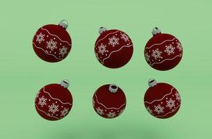 ilustração 3d de bola de enfeite de natal em fundo de louva-a-deus foto