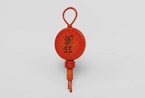 nó chinês vermelho com borla ilustração 3d ornamento de decoração de ano novo chinês foto