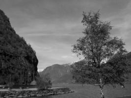 flam e o aurlandsfjord na noruega foto