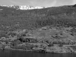 flam e o aurlandsfjord na noruega foto