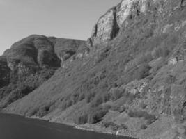 flam e o aurlandsfjord na noruega foto