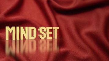 mente de ouro definida em seda vermelha para renderização 3d de conceito abstrato foto