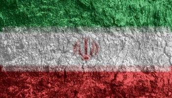 textura de bandeira iraniana como plano de fundo foto