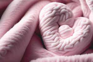 close-up tiro de cobertor de pelúcia para plano de fundo dia dos namorados com espaço de cópia. ideias de presentes para o dia dos namorados. foto