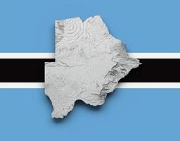 mapa de botswana bandeira de botswana relevo sombreado mapa de altura de cor ilustração 3d foto