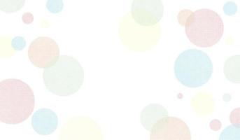 quadro de aniversário de confete pastel em fundo branco, lugar para texto, círculos coloridos de meio-tom, copie o espaço foto