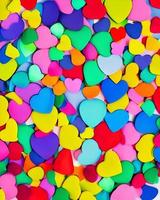 adesivos coloridos em forma de coração de amor foto