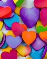 adesivos coloridos em forma de coração de amor foto