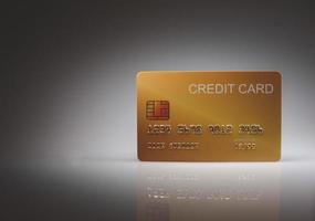 cartão de crédito simulado isolado em fundo de luz e sombra. conceito de compras. conceito de gastos sem dinheiro foto