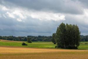 paisagens letãs de verão com nuvens foto