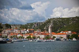 skradin é uma pequena cidade histórica na croácia foto