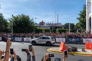 guadalajara, méxico - 25 de outubro de 2022 showrun checo perez, fórmula 1 red bull monolugar rb7 foto