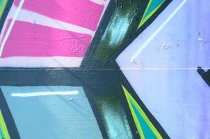 arte de rua. imagem de fundo abstrata de um fragmento de uma pintura de graffiti colorida em cores da moda foto