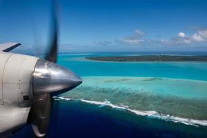 aitutaki polinésia cook island vista aérea do avião foto