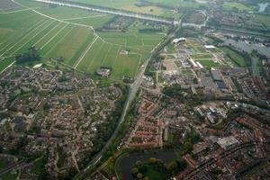 amsterdã campos cultivados panorama aéreo paisagem durante o pouso foto