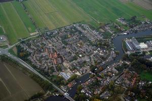 amsterdã campos cultivados panorama aéreo paisagem durante o pouso foto