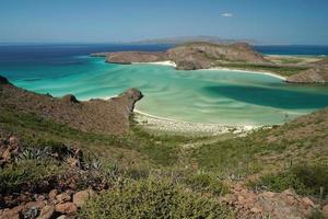 playa balandra vista aérea la paz baja califórnia foto