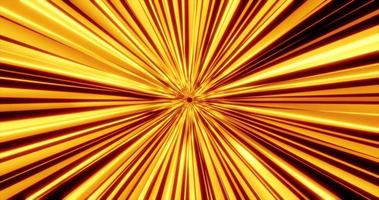 túnel rápido energético futurista amarelo brilhante abstrato de linhas e bandas de energia mágica no espaço. fundo abstrato foto