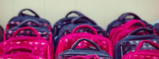 mochilas escolares no conceito de escola foto