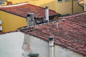 detalhe de telhados de casas antigas de florença itália foto