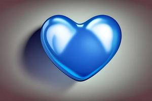cor azul amor forma de coração foto