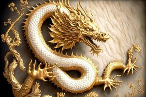 feliz ano novo chinês personagem de dragão realista de fundo foto